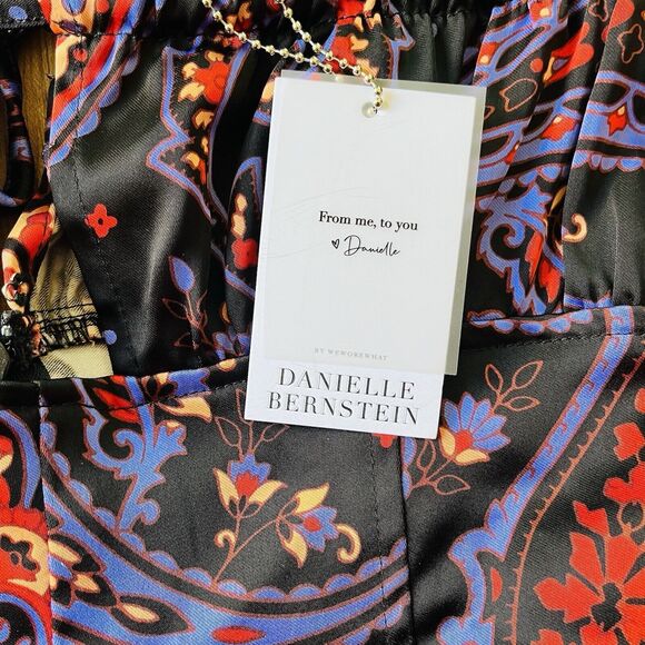 NWT Danielle Bernstein WeWoreWhat Black Paisley Pull-on Jumpsuit Jumper Size 2 - Picture 5 of 12